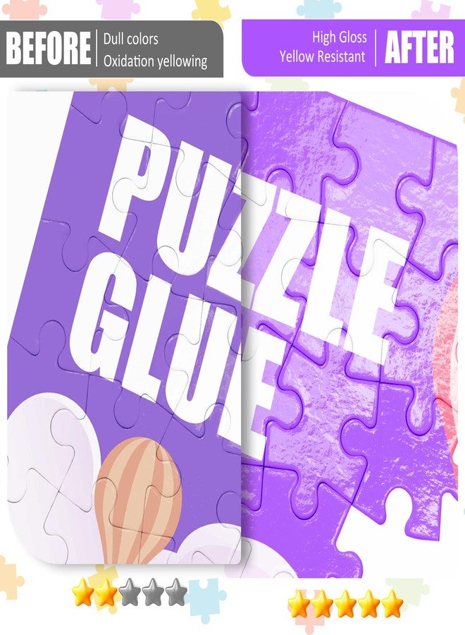 DecorRom Jigsaw Puzzle Glue Clear - 7oz Puzzle Saver Kit with Precision Applicator, Quick-Drying, Non-Toxic & Water-Soluble, for Puzzles up to 5000 Pieces, Ideal for Framing, Puzzle Accessories for Adults - Image 3